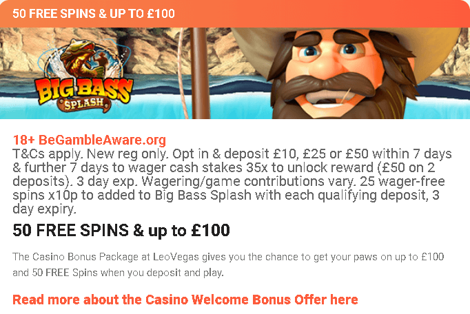 Leovegas casino welsome bonus UK