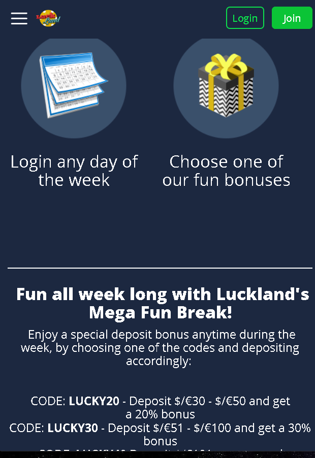 mega fun break Luckland casino